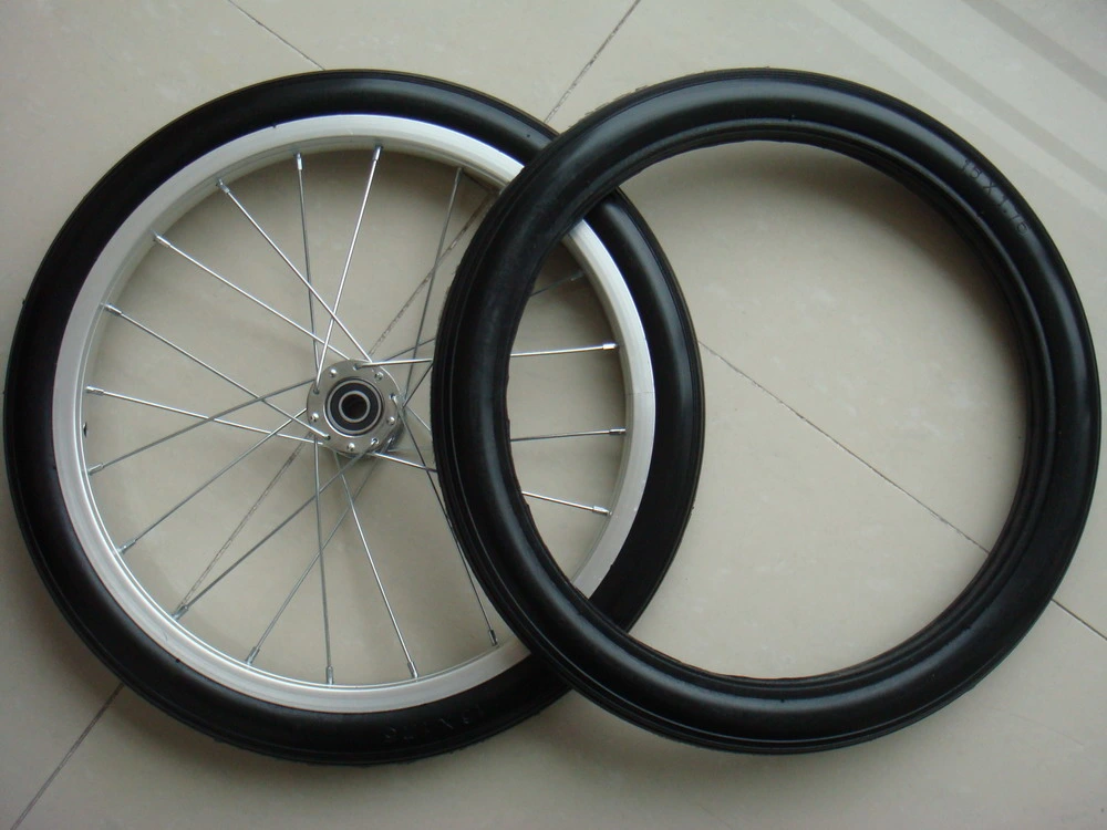 Neumático de caucho bicicleta china gratis plano de la rueda de carro de espuma PU