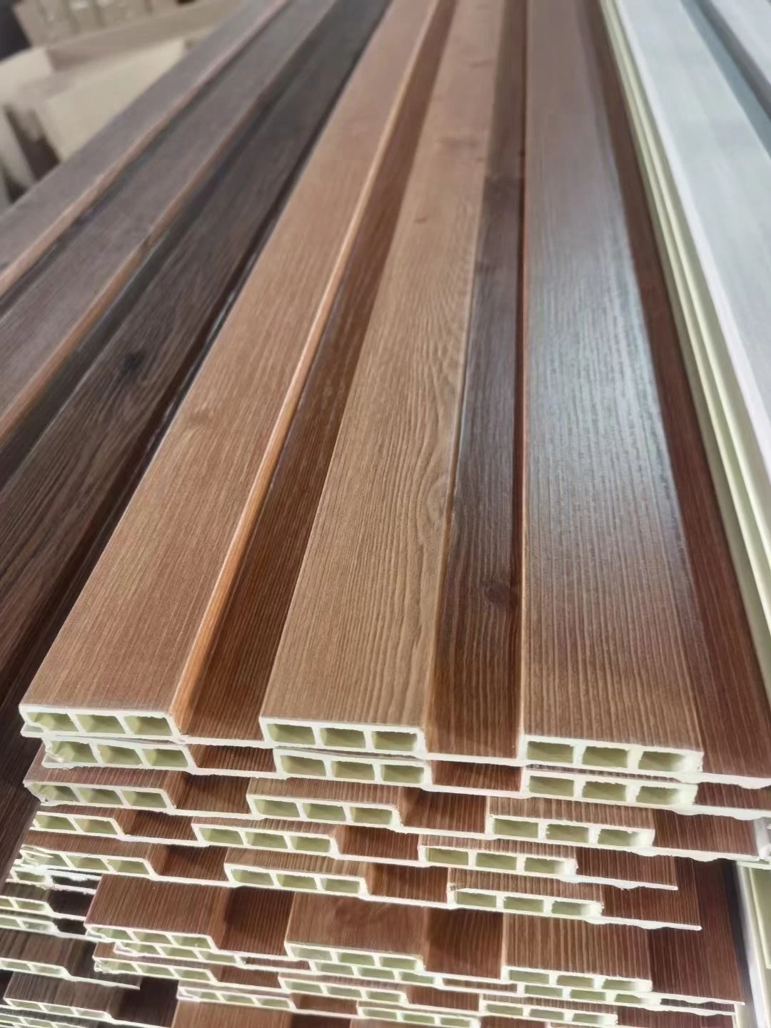 Wooden Grain PVC WPC Fluted Wall Panels for Decoration