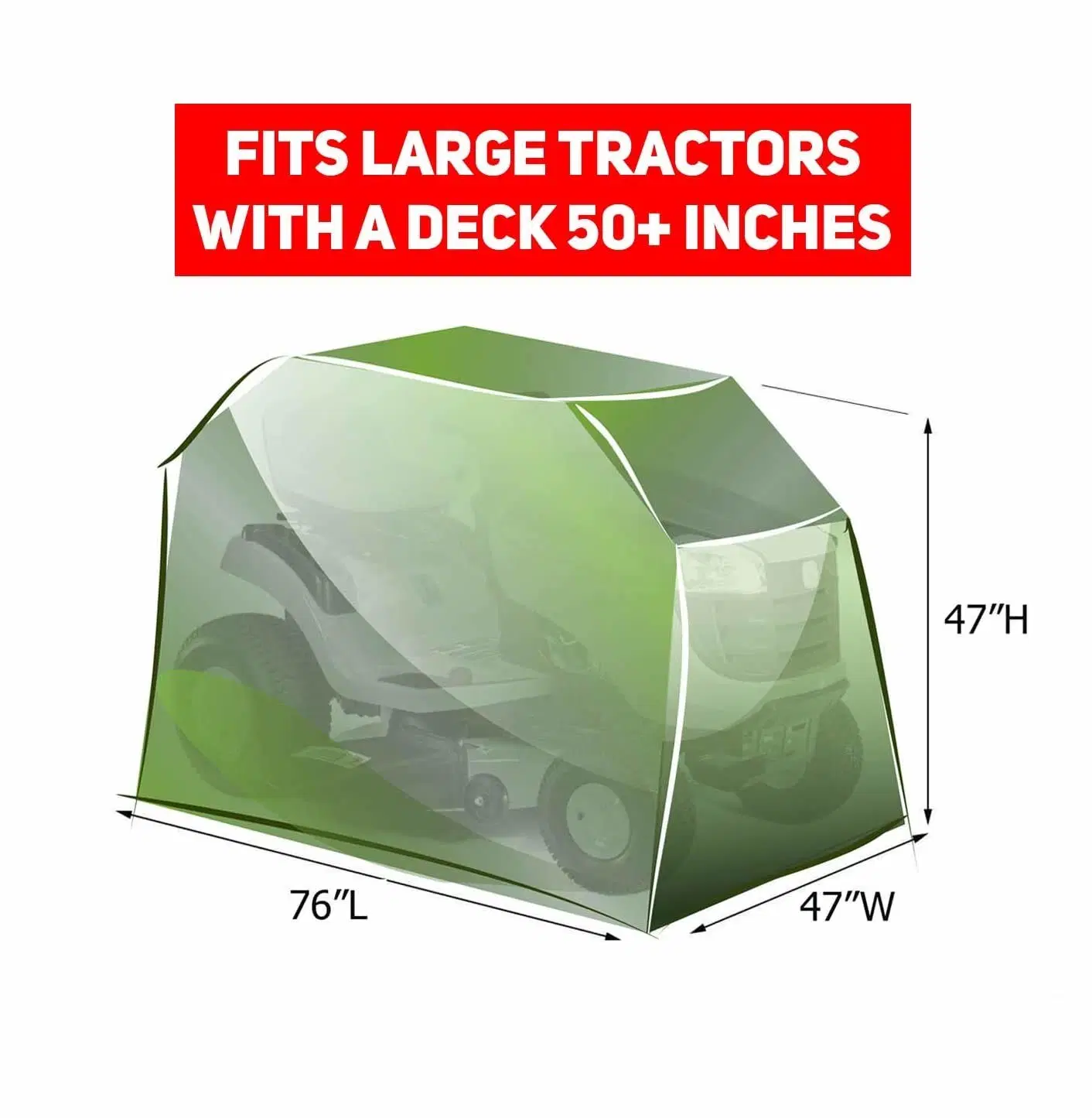 Riding Lawn Mower Cover, Universal 100% Waterproof Heavy Duty 600d Storage for Ride on Lawnmower Tractor, up to 72lx44wx43h