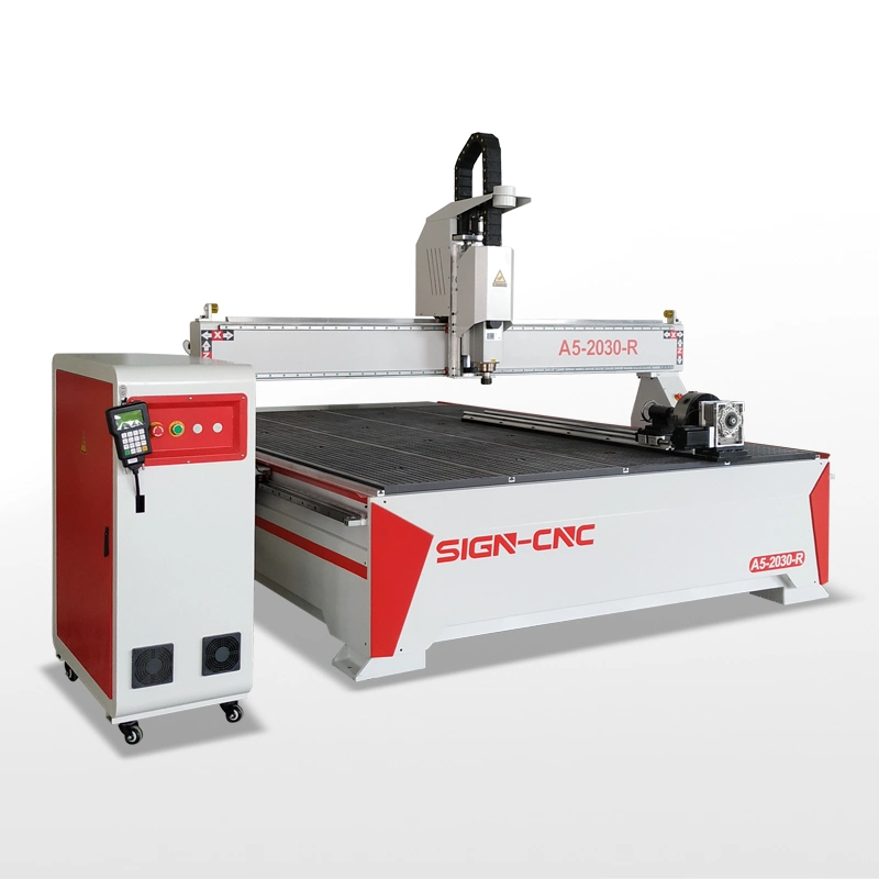 4 eje 1325/1530/2030/2040 máquina de redireccionamiento CNC de madera A5-2030-R máquina de carpintería Con giratorio para procesamiento de cilindros