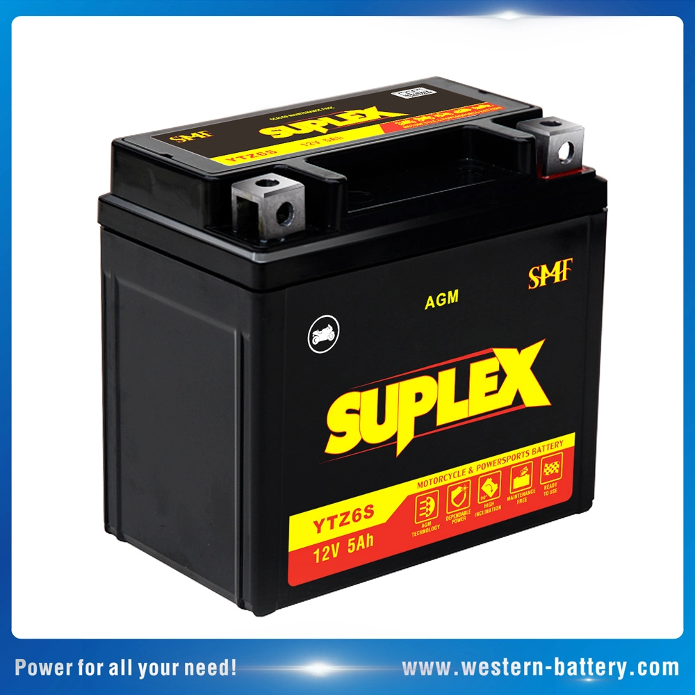 Suplex Ytz6s Sealed Maintenance Free Motorcycle Battery Yuasa Type 12V 5ah