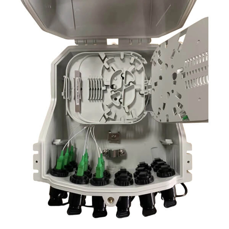 FTTX Optical Splice Communication Box 16 puertos Fibra óptica compacta Caja de terminación