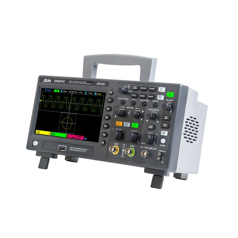 2 Channel SA62D15/SA62D10/SA62c15/SA62c10 Auto 220V Oscilloscope with USB Interface