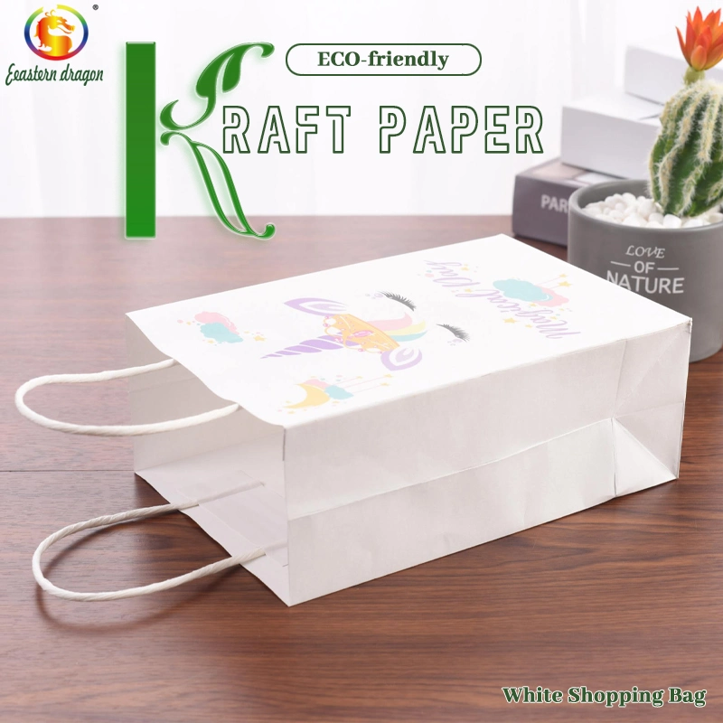 Craft hand bag Cartoon printing White Kraft Paper for Gift Bags 150g