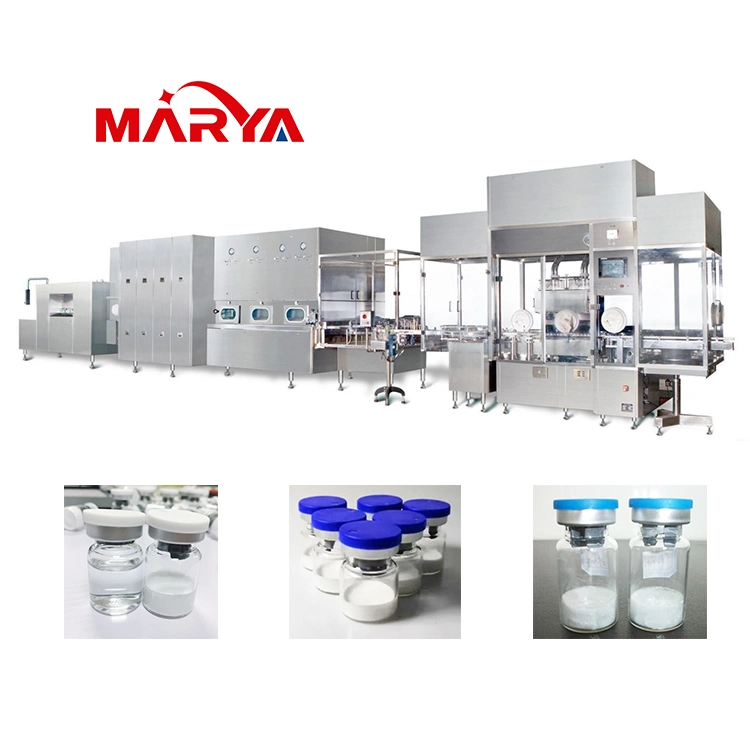Marya Stabile Leistung Pharmazeutische Glas Fläschchen Flüssigpulver Füllung Verschließen Abdichtung Produktionslinie Automatische Fläschchen Abfüllmaschine Schlüsselfertige Anlage