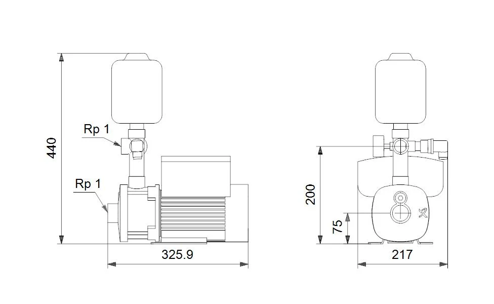Pompe de surpression à vitesse variable pour eau froide et chaude de Grundfos.