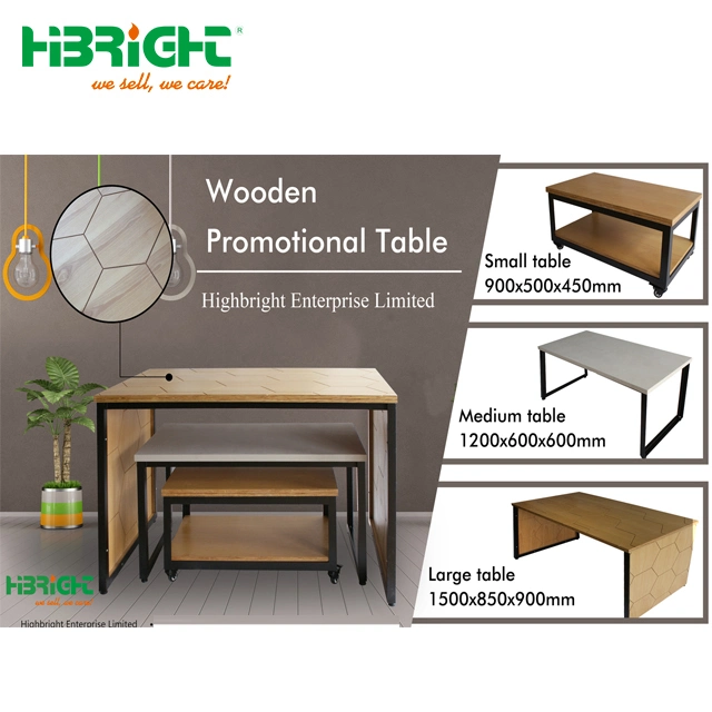 Wood Color Grocery Store Nesting Table Wooden Display Set