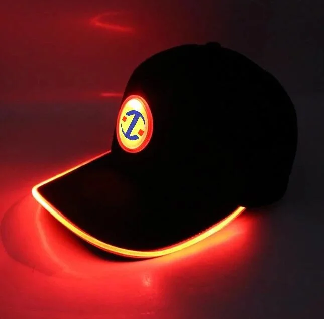 Logotipo personalizado de promoción de la luz de LED LED Cap Gorra de béisbol con luces LED