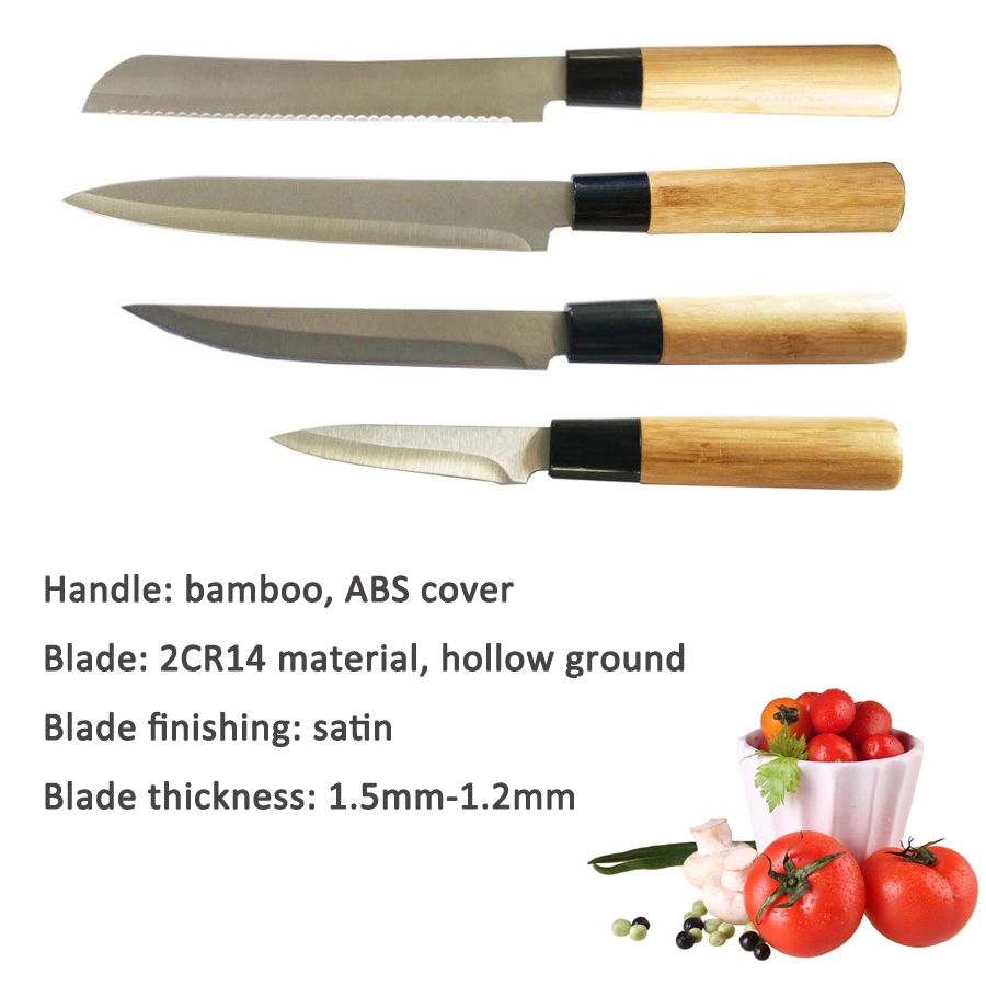 Útiles de cocina 3.5" dispensador de frutas la cuchilla con asa de bambú (KSK167)