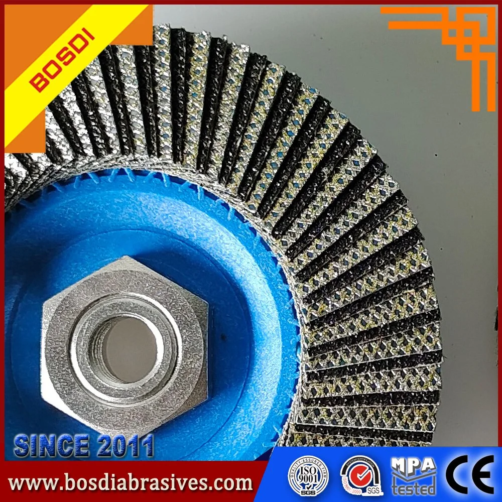 Bosdi Diamond Flap Wheel, Flap Disc Polishing Fro Marble, Granite, Pocelain, Tile, Ceramic,Grit 50/60/120/200/400, Size:4.5" and 5" Export to America and Europe