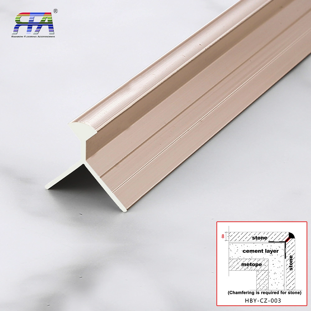 Aluminum Alloy Ceramic Tile External Corner Closing Strip Y Type External Corner Closing Strip Wall Tile Metal Edge Sealing Staircase Bread Edge Strip