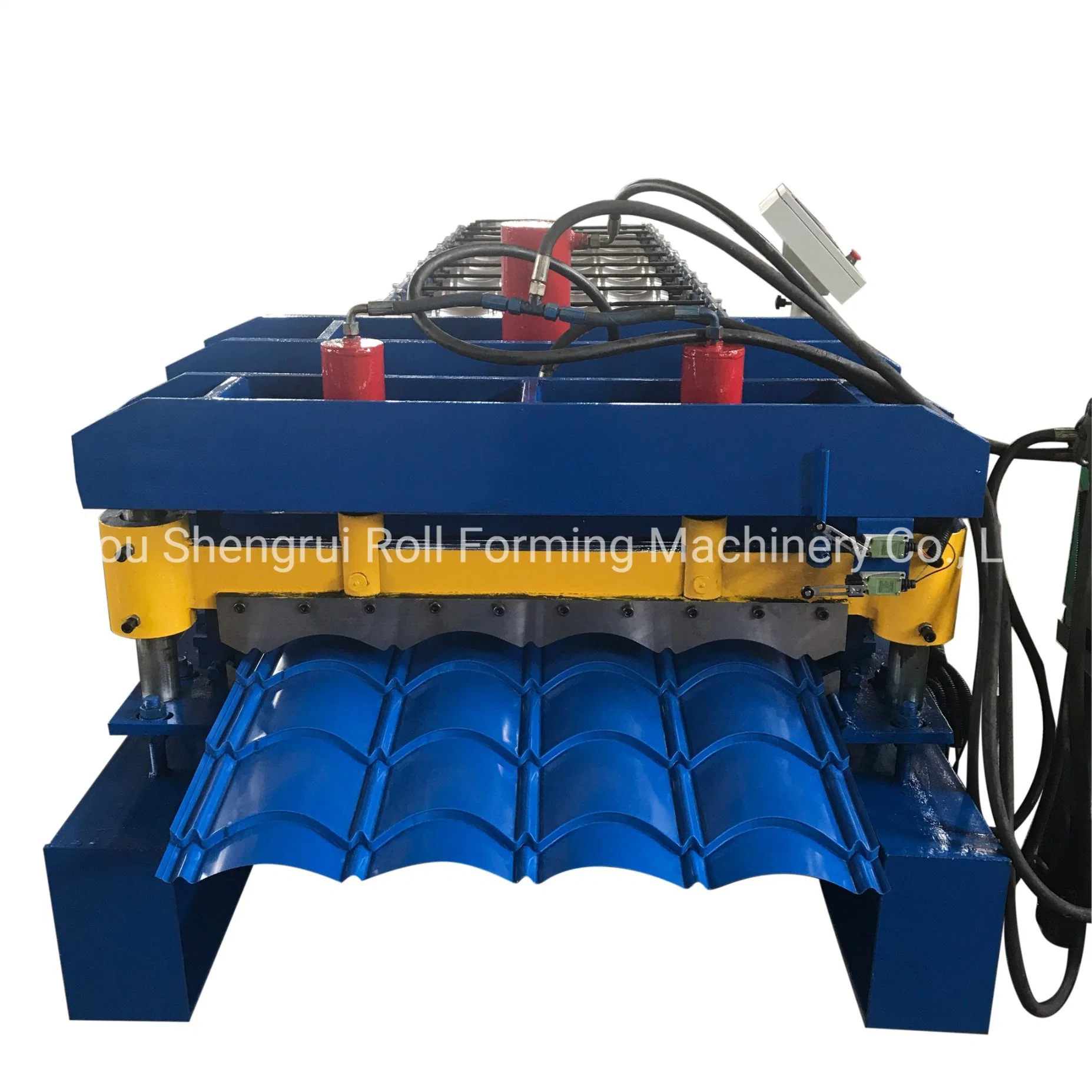 PPGI Zinc Automatic Glazed Roof Tile Steel Roll Forming Machine Step Tile Press Roof Forming Equipment