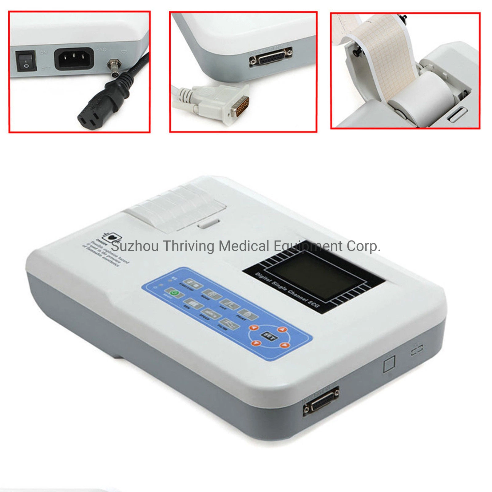 Électrocardiographe numérique portable ECG ECG Canal unique EKG l'équipement médical de la machine