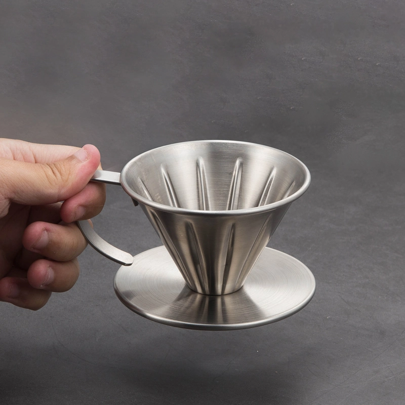 Forma de cono de acero inoxidable Coffee Dripper Coffee Filtro