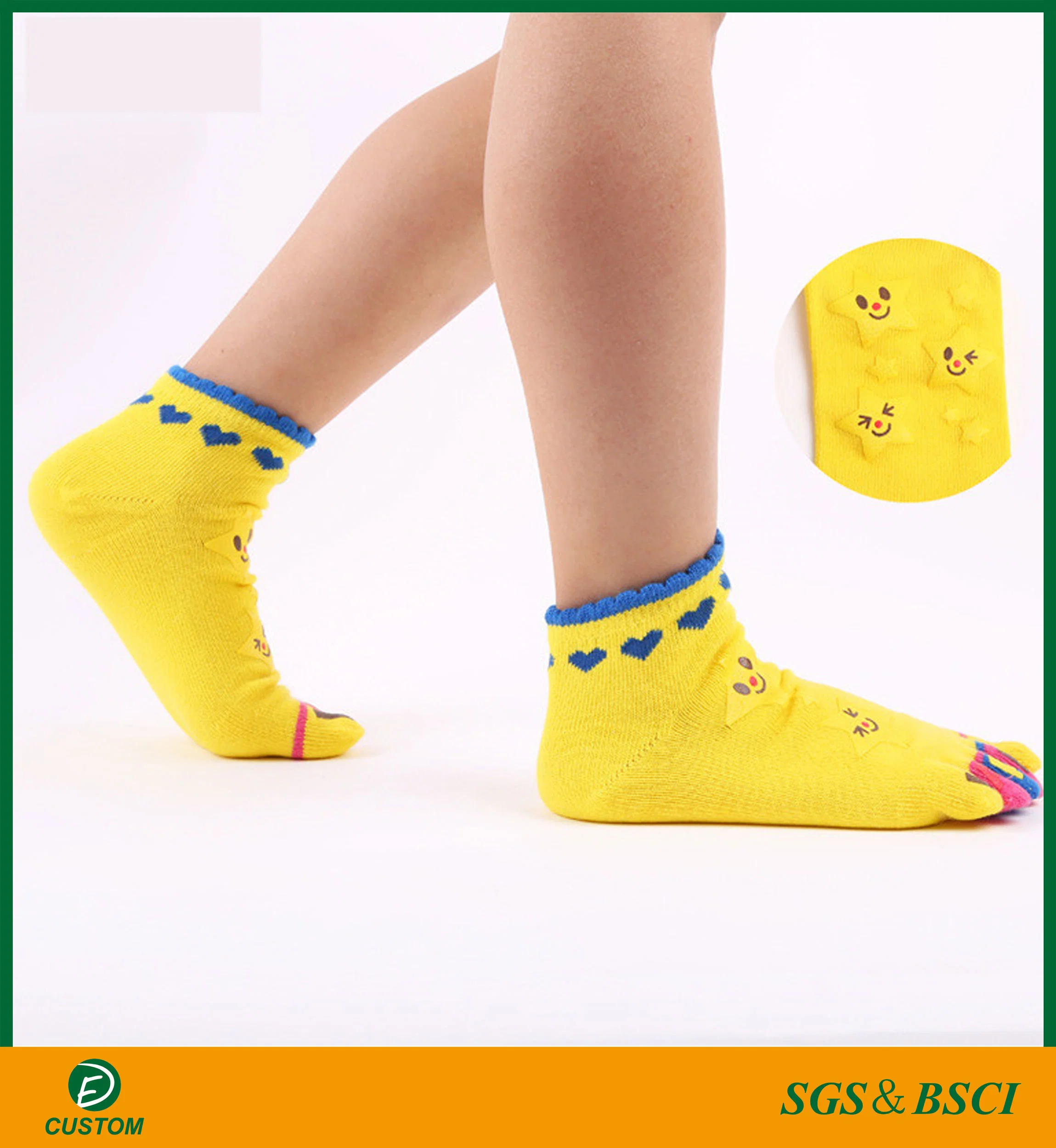 Fabrik Customized Cute Star Smile Toe Baby Socken