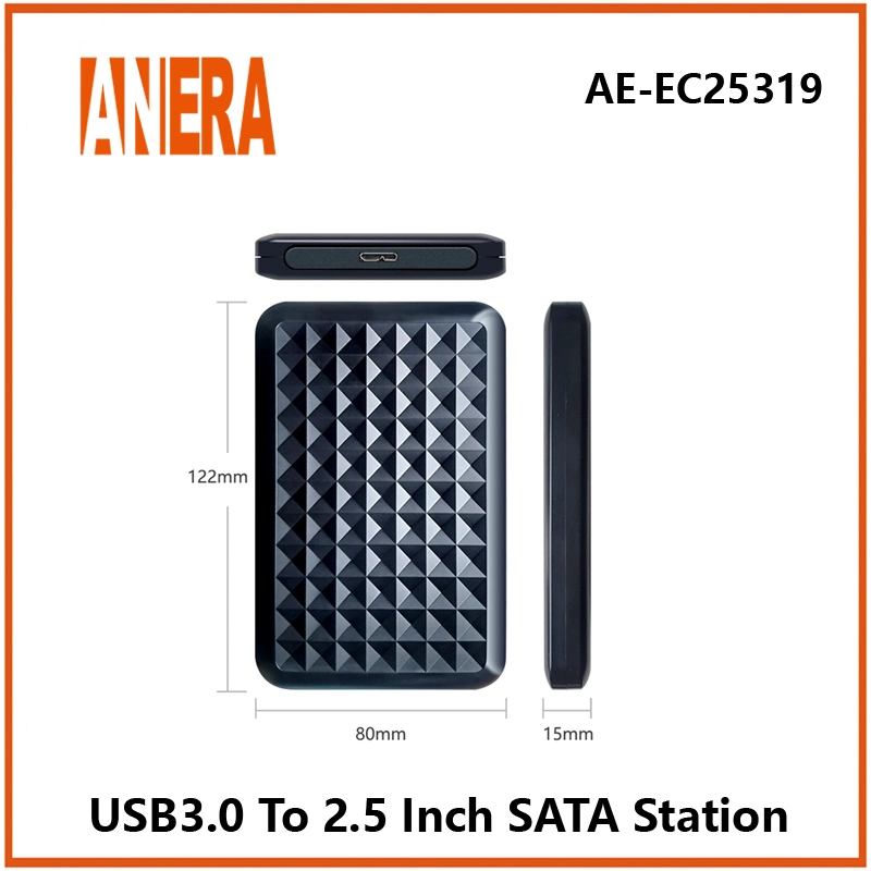 Anera New Sliding USB 3.0 to SATA HDD Enclosure Case for 2.5 Inch SATA HDD SSD