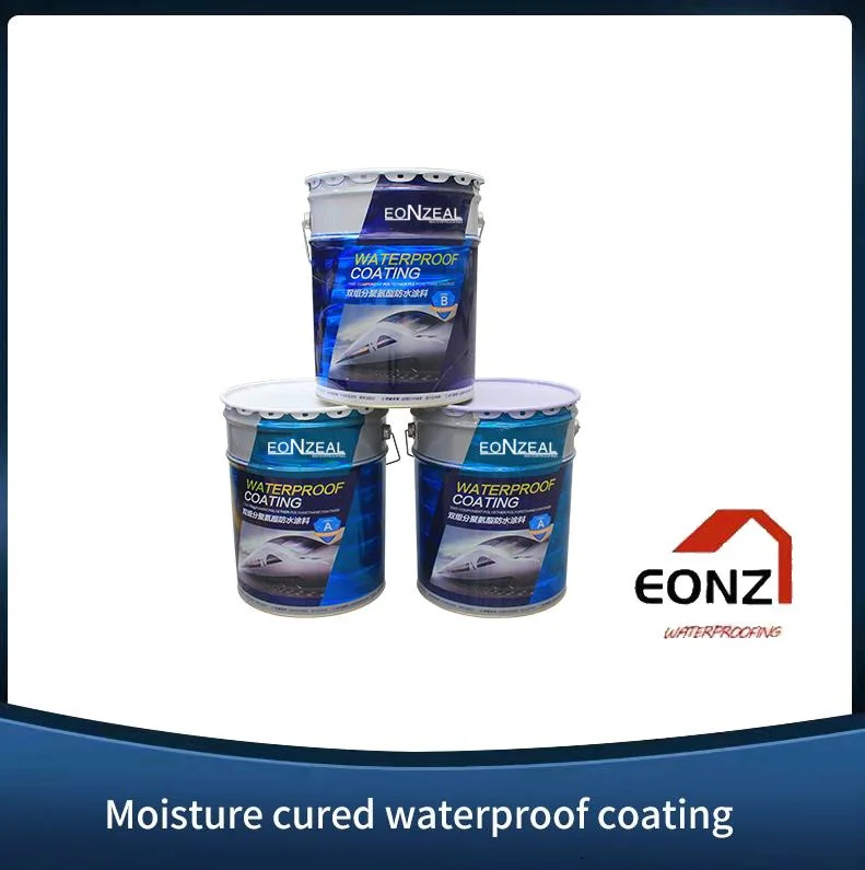 2MPa Moisture Cured Single Component Grey Color PU Waterproofing Coating