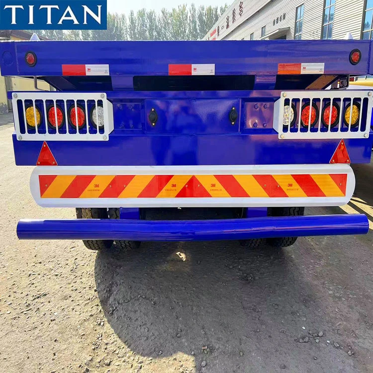 New Flatbed Trailer Flat Bed Semi Truck Container Shipping Transport 3/4 Axle 40/48 FT Foot 12m From China Manufacture