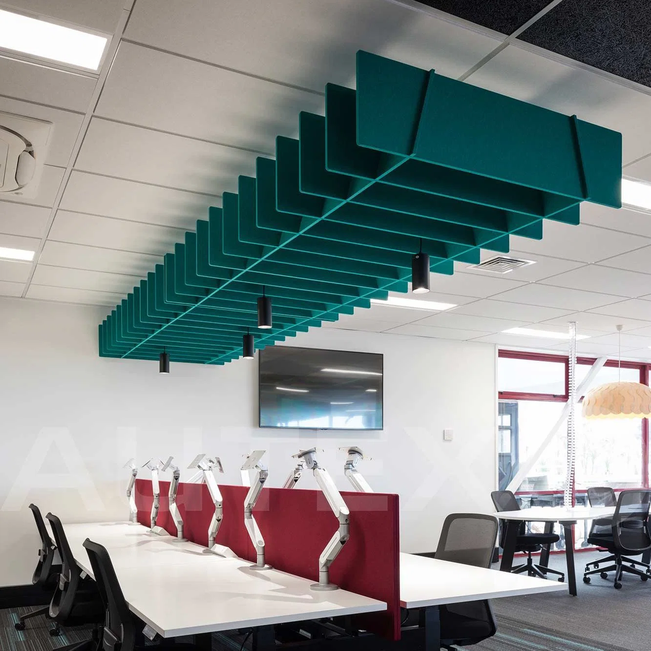 Fireproof Recycle Pet Felt Polyester Fiber Acoustic Ceiling Baffle Board Sound Insulation Panels