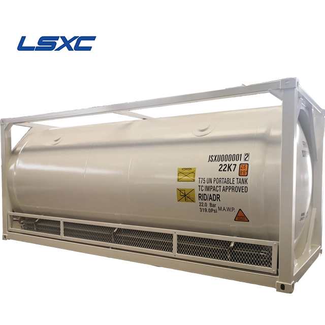 ASME Standard 20/40ft Propane ISO T75 ISO LNG/Lco2/lar/LO2 tanque de almacenamiento Contenedor