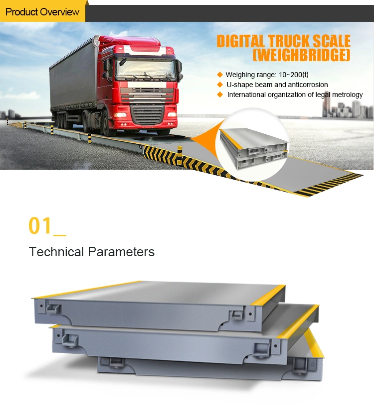 China Proveedor Digital 50 toneladas balanza de camión Plataforma de puente de pesaje Piso Precio de las balanzas