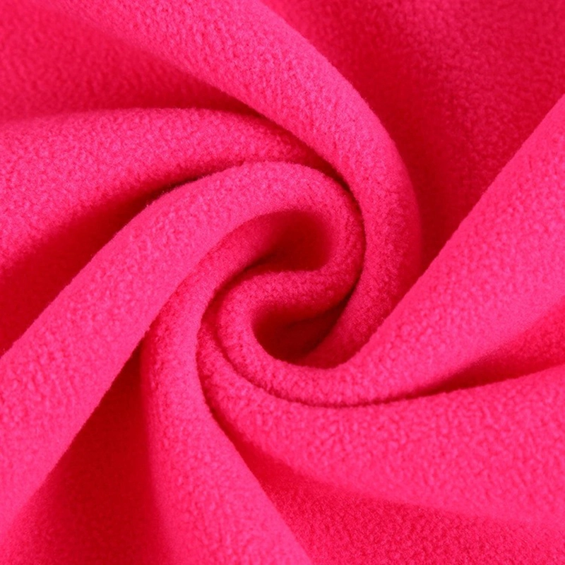 100% Polyester 150d Solid Color Plain Knitted Polar Fleece Fabric for Garment Jacket Coat