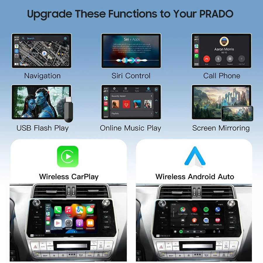 Wireless Carplay Car Audio for Toyota RAV4 Tacoma with Entune2.0 2014-2019