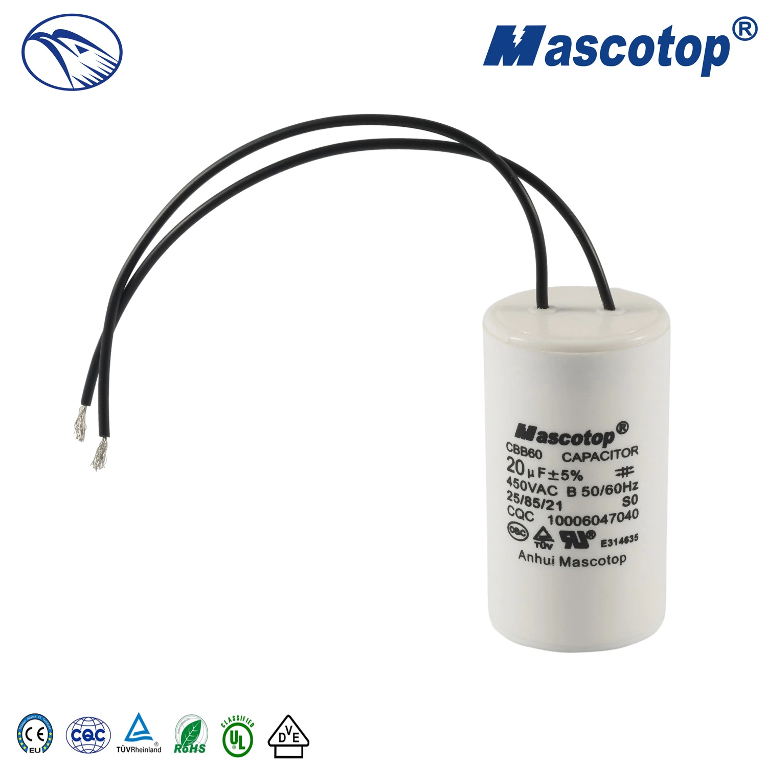 370-450V Power Mascotop 50PCS /Carton 1-100UF China Run Capacitor Cbb60