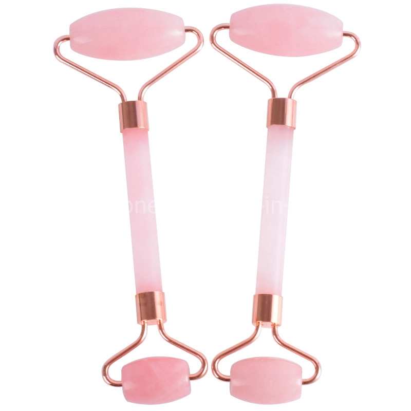 Massagem Stone Gua Sha Pink Rose Quartz Vibrando Rolete Jade para o rosto