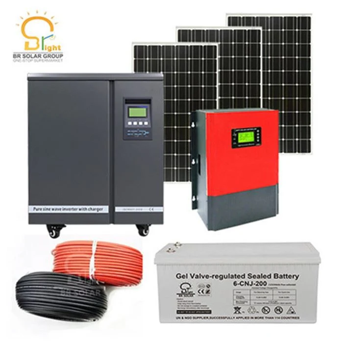 Customized Complete Hybrid off/on Grid Power Energy Lithium Gel Opzv Battery Storage Wind and Solar Rooftops PV Home Panel Installation Monocrystalline System