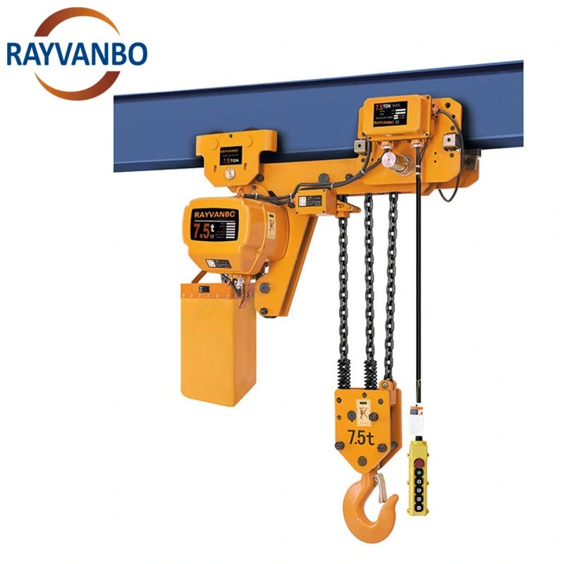 Factory Direct Supply 3 Ton 5 Ton 7.5 Ton Hhbb Crane Low Headroom Motorized Trolley Electric Chain Hoist Chain Hoist Crane