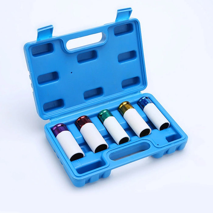 Best Price 5PCS CRV Material Customized Colorful 1/2" Impact Socket Sets Tyre Protection with Box Packed