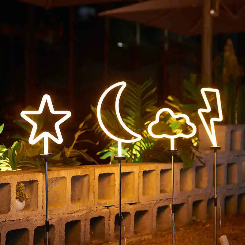 LED Outdoor Garden Lawn Neon Customer Make Christmas Festival Decoration Solar Lamp