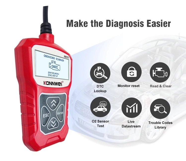 OBD2 Gw310 Universal 12V Semi Truck Diagnostic Tool Scanner with 7 Language