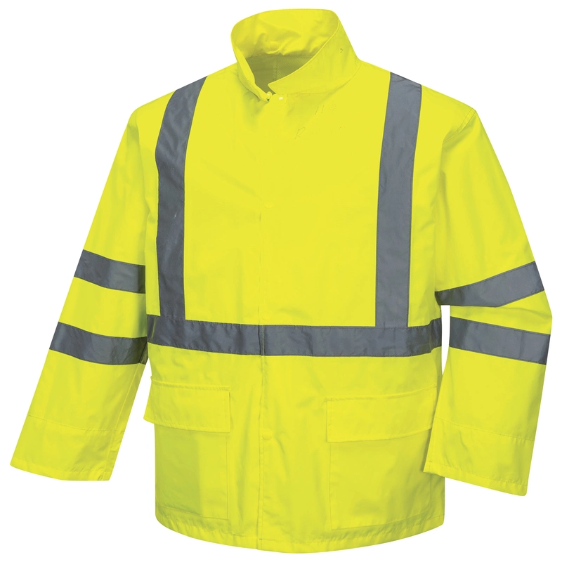 High Visibility Outdoor Work Lightweight Safety Rain Jacket for Traffic Warden