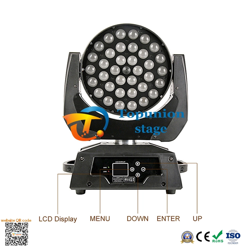 Full Color LED Focusing Moving Head Zoom Lights Effect Stage RGBWA UV 6 in 1 Projector Light