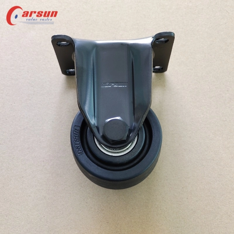 Customized Low Gravity Casters 3 Inch Black Nylon Rigid Castors High Load Caster Wheel