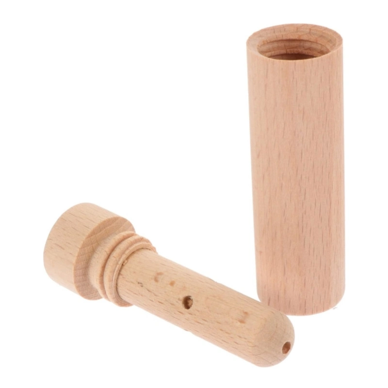 Personal Portable Natural Wooden Essential Oil Aroma Inhaler Tube with Cotton Wick