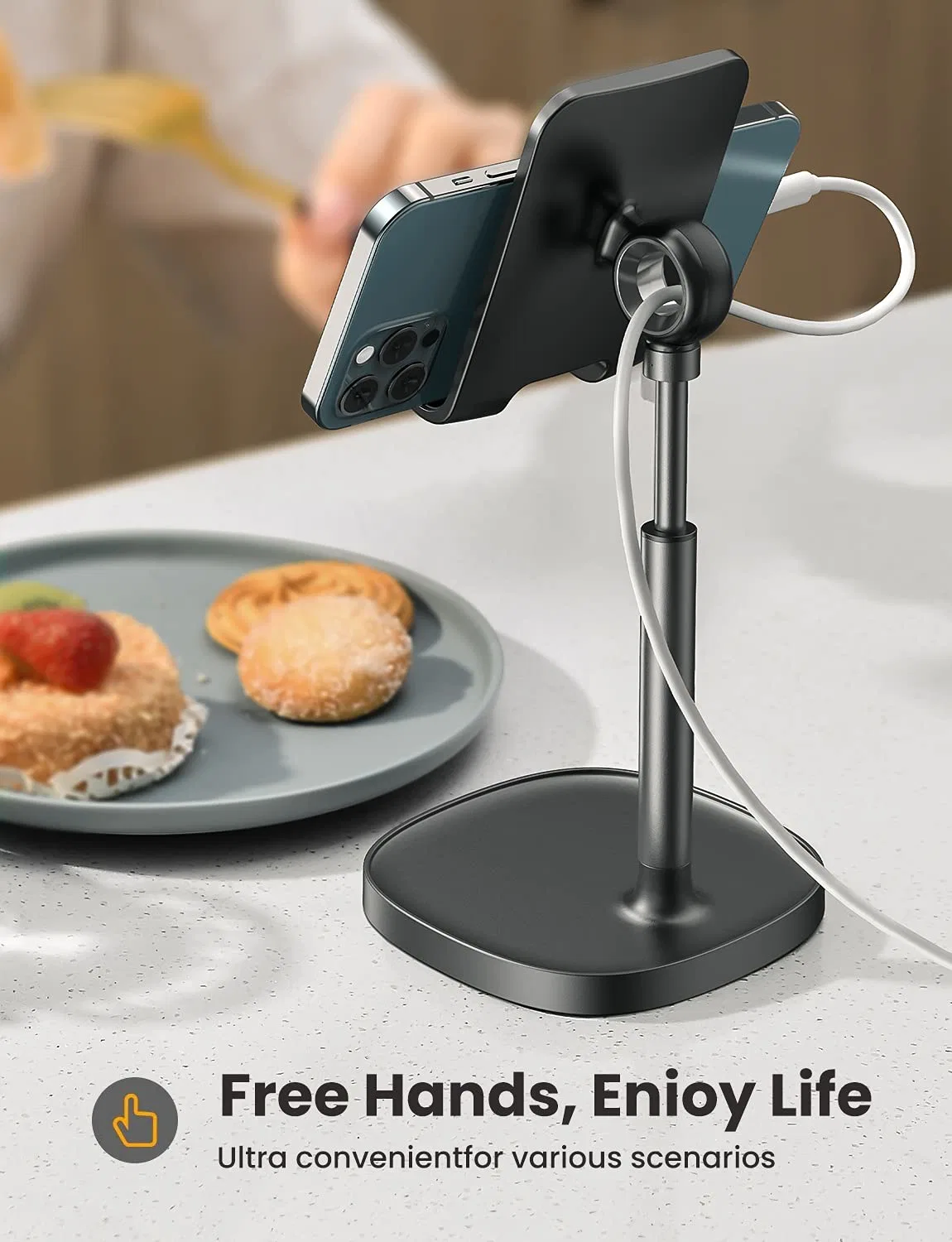 Lisen teléfono celular, teléfono de soporte ajustable Soporte para escritorio, caja de grueso simpático Stand Soporte para teléfono, Taller iPhone soporte Compatible con todos los teléfonos móviles, iPhone, I