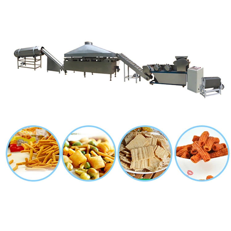 Fryer Machine for Fry Wheat Corn Flour Pellet 3D Snacks Machine6. Industrial Diesel Gas Electric Continuous Belt Fryer for Snack Food