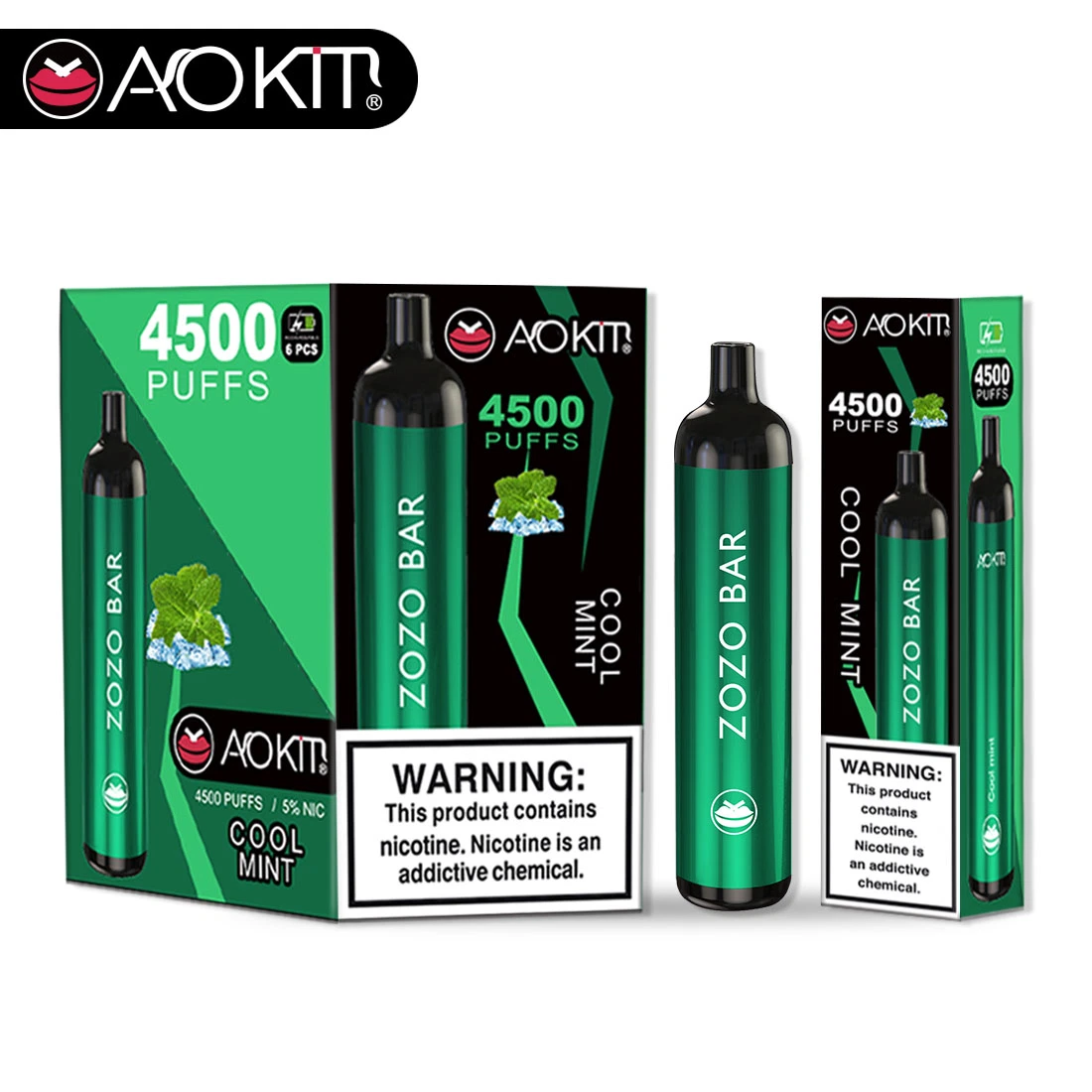 Aokit Zozo Bar 4500puff Soporte OEM ODM desechable VAPE Pen Batería VAPE 600mAh 4500puff Tipo C con sabor a fruta