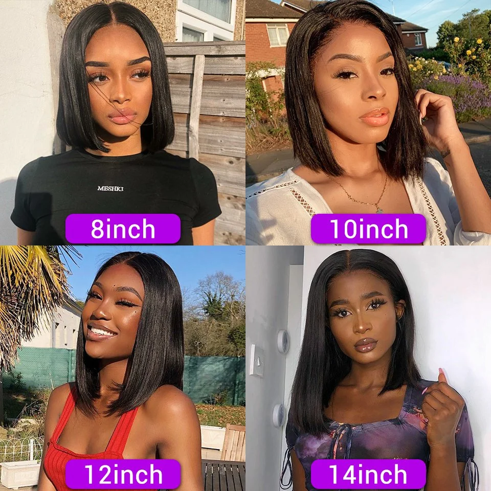 14 Inches Wholesale/Supplier Synthetic Lace Front Wig Cheap Natural Human Hair Bulk Lace Closure Wigs 100% Natural Brazilian Human Hair Wigs