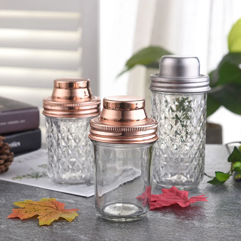 Cylinder-Pint Glass Mason Shaker Jar with Lid for Canning