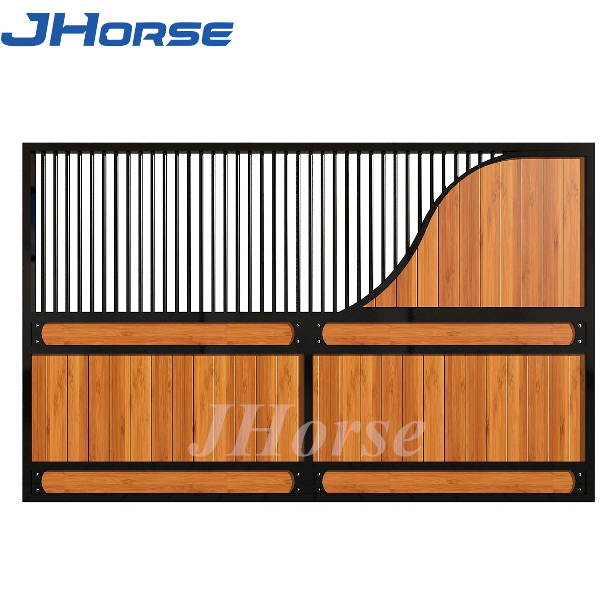 Full Bamboo Wood Side Back Panel Horse Stall Horse Stable Metal Side Partition Panel