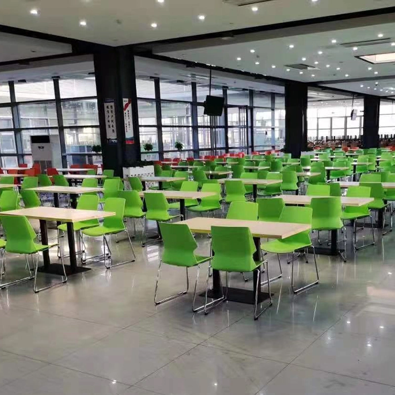 (SP-CS157) School Canteen Simple Plastic Chairs Rectangle Dining Table Restaurant Furniture