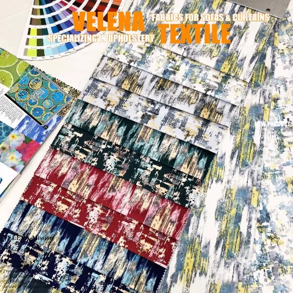 Hot Sale California Fudan Velvet Digital Printing 100% Polyester Home Textile Sofa Upholstery Furniture Fabric China Factory