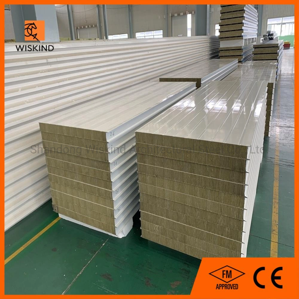 Patented Building Materials PU Sealing Insulation Rock Wool Composite Board for Workshop Warehouse Steel Building