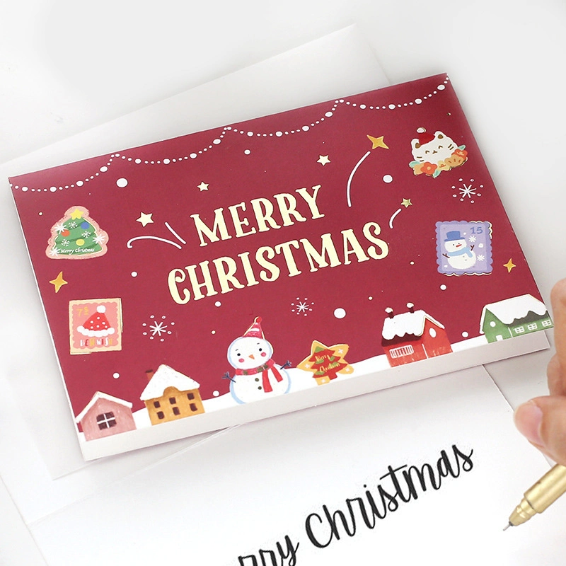 Artesanal personalizado cartões de aniversário de Natal prendas de Natal cartões de felicitação para clientes empresariais