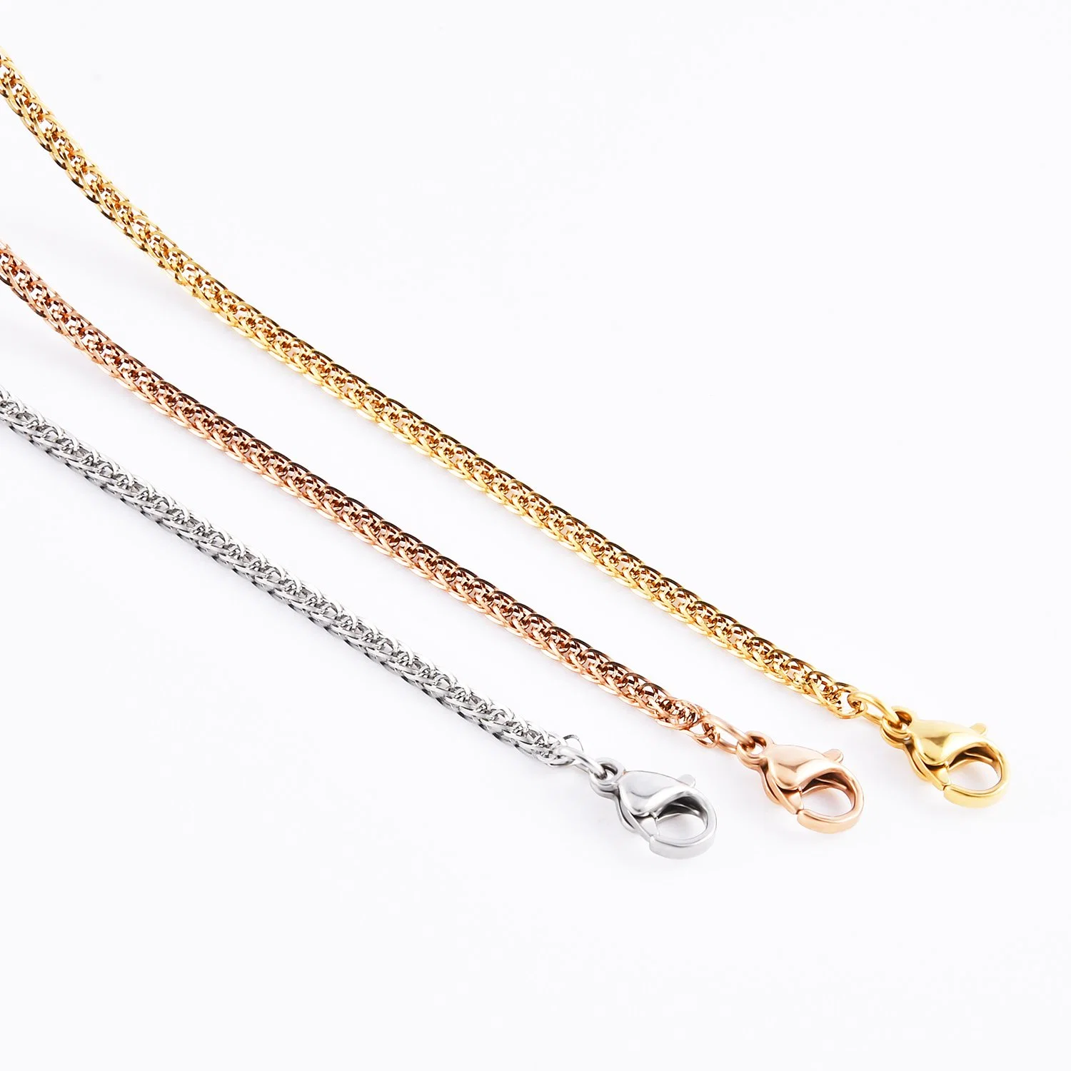 Comercio al por mayor Collar de trigo de la cadena de Joyas de acero inoxidable para la fabricación de joyas (bolsa de regalo de cristal de Sol Accesorios).
