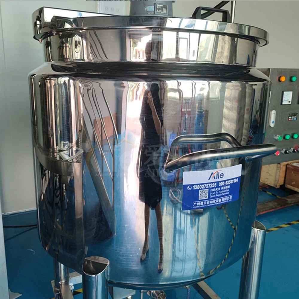 Movable 200L Liquid Cosmetic Chemical Storage Equipment Stainless Steel Storage Mixing Tank